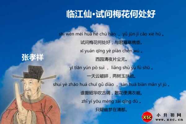 临江仙·试问梅花何处好翻译+赏析+拼音版注音（张孝祥）