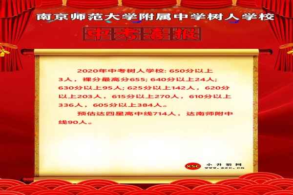 2020年南京师范大学附属中学树人学校中考成绩升学率(中考喜报)