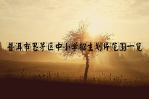 2021-2022年普洱市思茅区中小学招生划片范围一览