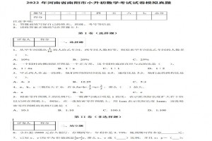 2022年河南省南阳市小升初数学考试试卷模拟真题及答案解析