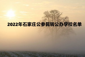 2022年石家庄公参民转公办学校名单一览