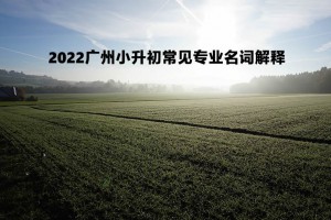 2022广州小升初常见专业名词解释