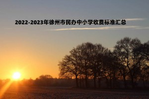 2022-2023年徐州市民办中小学收费标准汇总