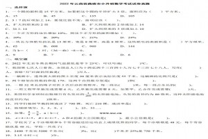 2022年云南省曲靖市小升初数学考试试卷真题及答案(人教版)