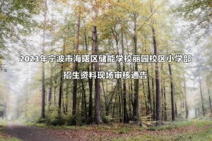 2023年宁波市海曙区储能学校丽园校区小学部招生资料现场审核通告