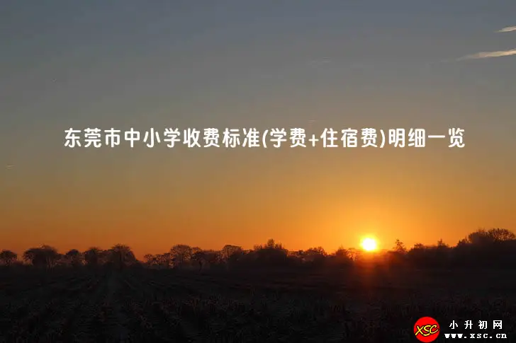 2023-2024年东莞市中小学收费标准(学费+住宿费+伙食费)明细一览
