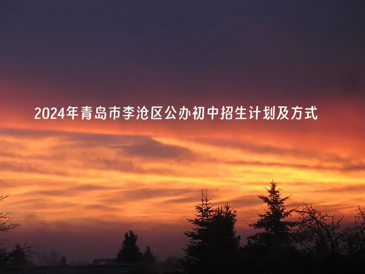 2024年青岛市李沧区公办初中招生计划及方式