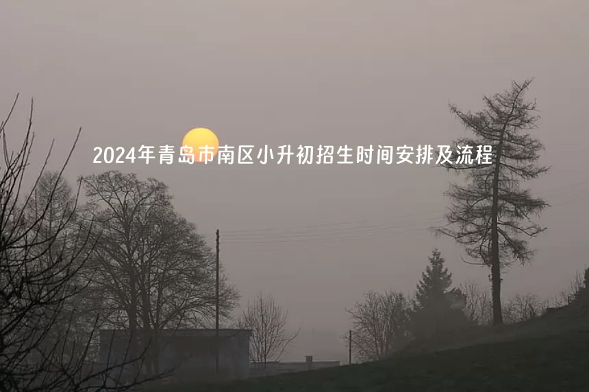 2024年青岛市南区小升初招生最新政策(附招生时间安排及流程)