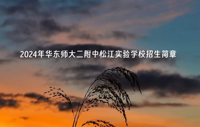 2024年华东师大二附中松江实验学校招生简章