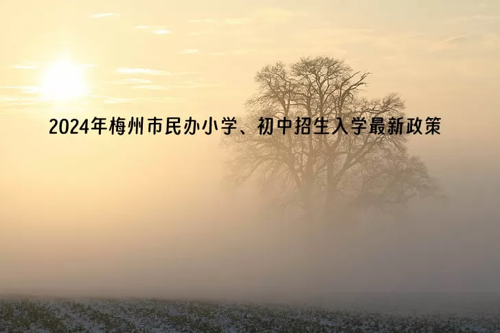 2024年梅州市民办小学、初中招生入学最新政策