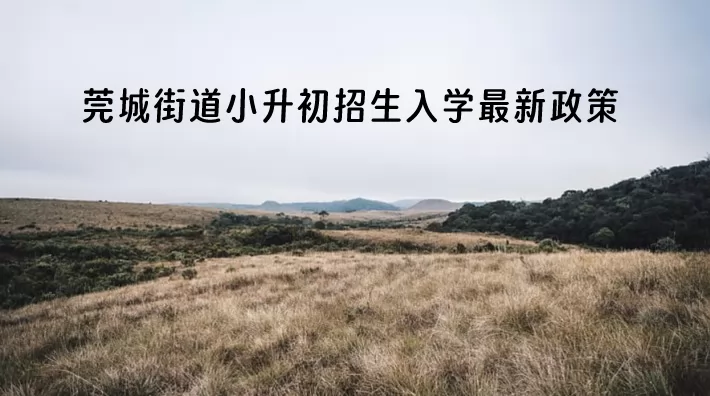 2024年莞城街道公办初中招生入学最新政策(含招生日程)