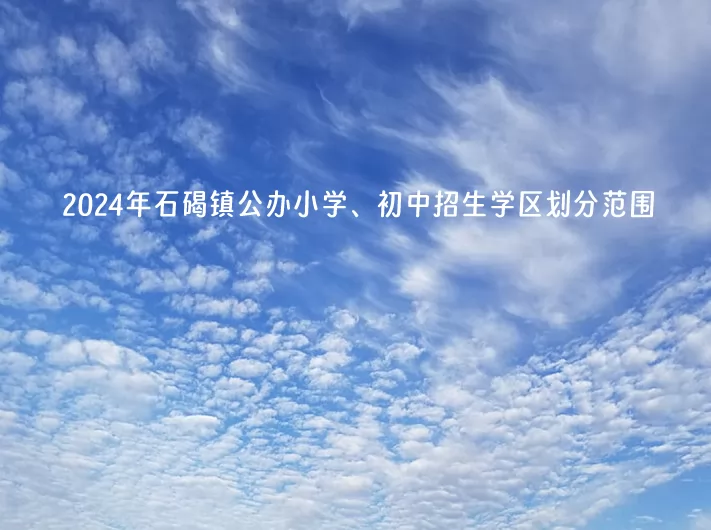 2024年东莞市石碣镇公办小学、初中招生学区划分范围一览