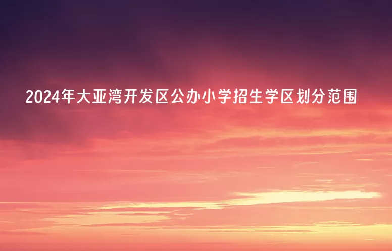 2024年惠州大亚湾开发区公办小学招生学区划分范围