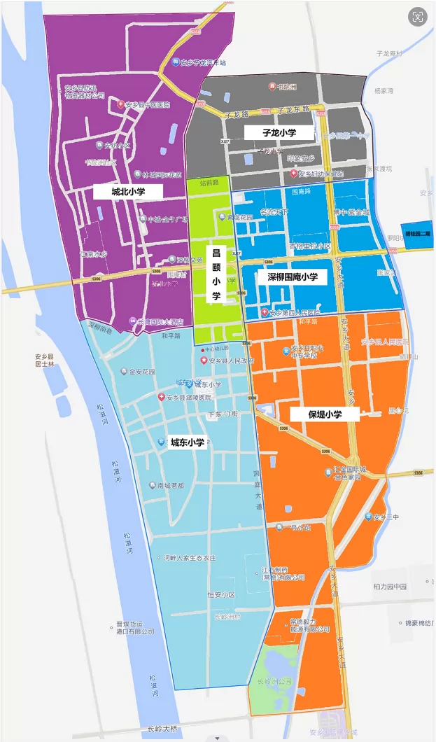 2024年安乡县城区小学招生区域划分范围(含示意图)