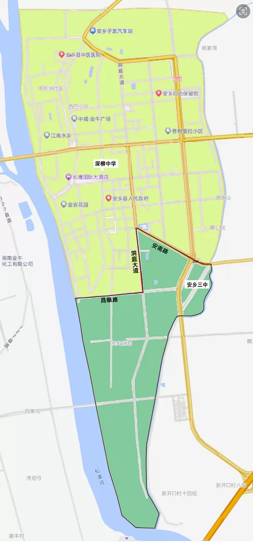 2024年安乡县城区初中招生区域划分范围(小升初划片)