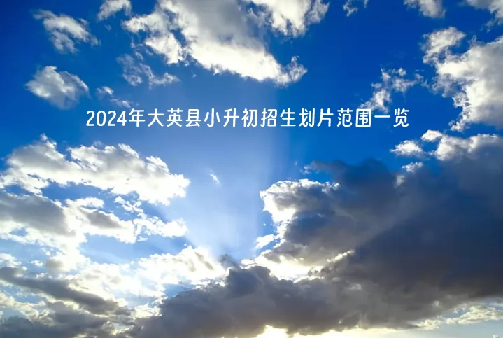 2024年大英县小升初招生划片范围一览