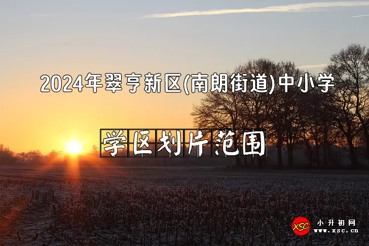 2024年中山市翠亨新区(南朗街道)公办小学、初中招生划片范围一览