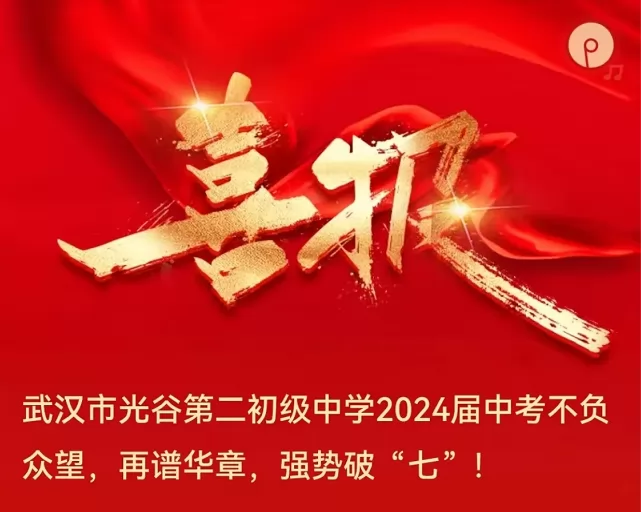 2024年武汉市光谷第二初级中学中考成绩升学率(中考喜报)