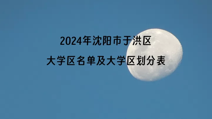 2024年沈阳市于洪区大学区名单及大学区划分表一览