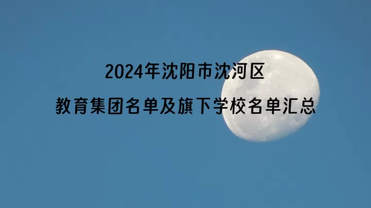 2024年沈阳市沈河区教育集团名单及旗下学校名单汇总