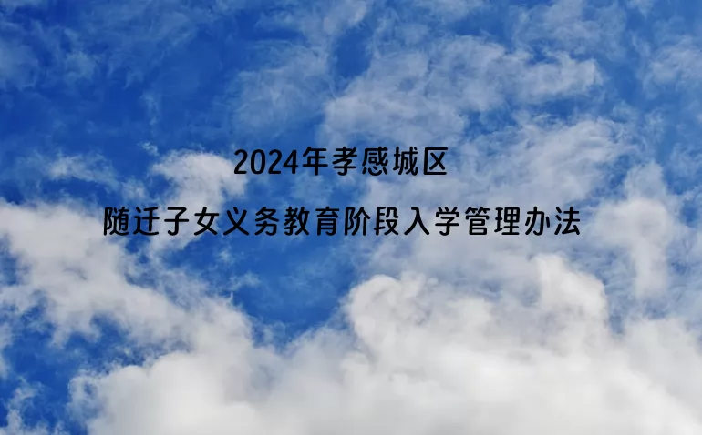 2024年孝感城区随迁子女义务教育阶段入学管理办法