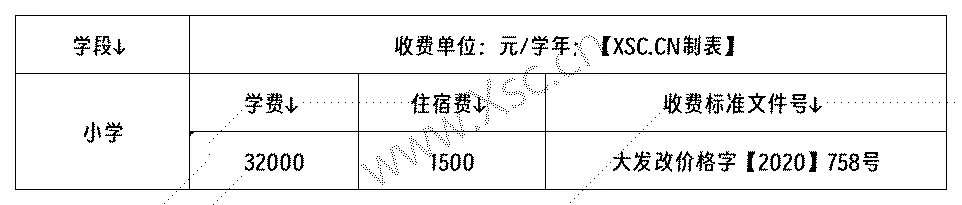 2025年大连瓦房店市太阳谷小学收费标准