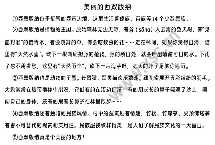 《美丽的西双版纳》原文
