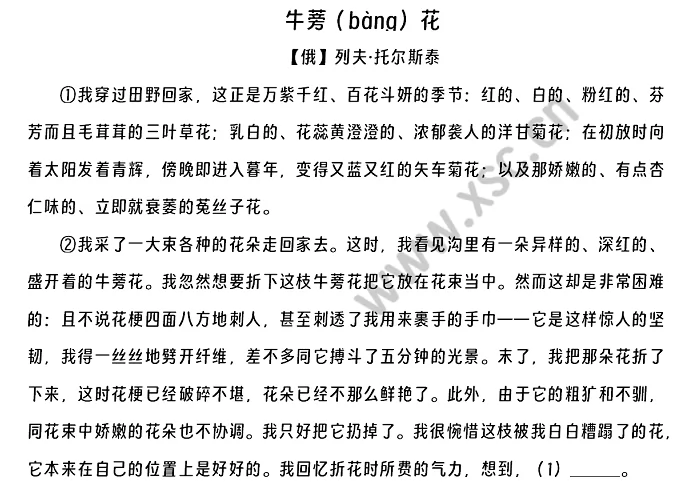 列夫·托尔斯泰《牛蒡花》原文