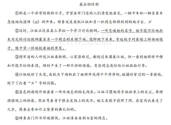最后的时刻阅读理解题及答案解析