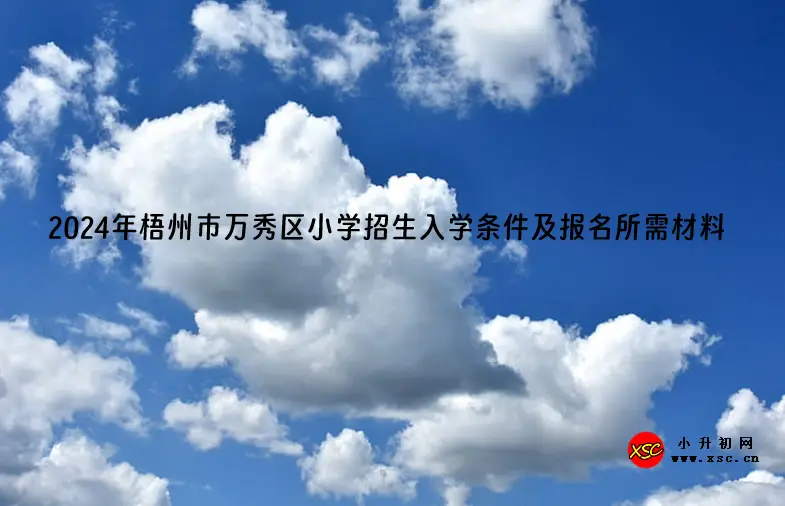 2024年梧州市万秀区小学招生入学条件及报名所需材料