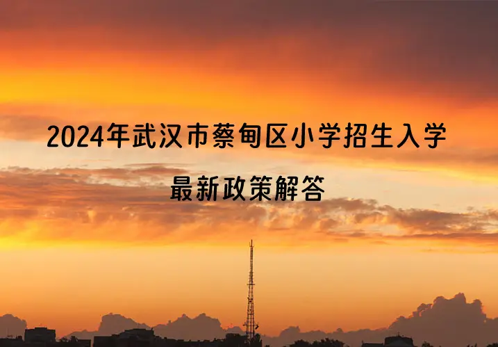 2024年武汉市蔡甸区小学招生入学最新政策解答