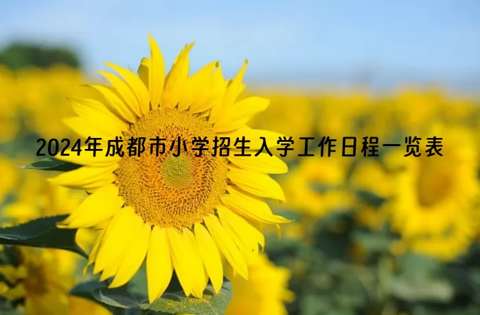 2024年成都市小学招生入学工作日程一览表