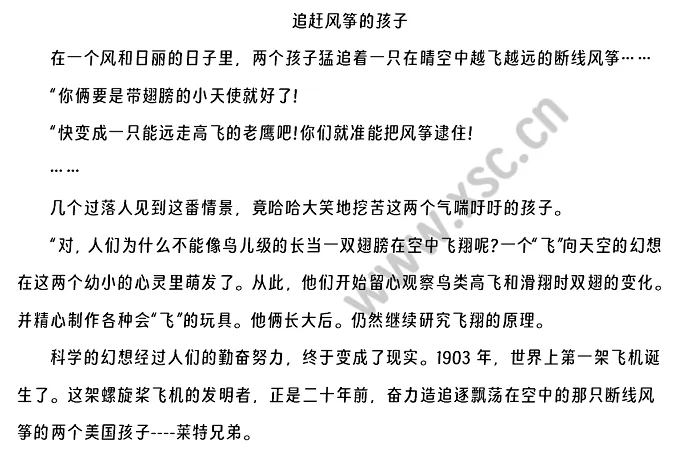 追赶风筝的孩子阅读理解题及答案(阅读答案二)