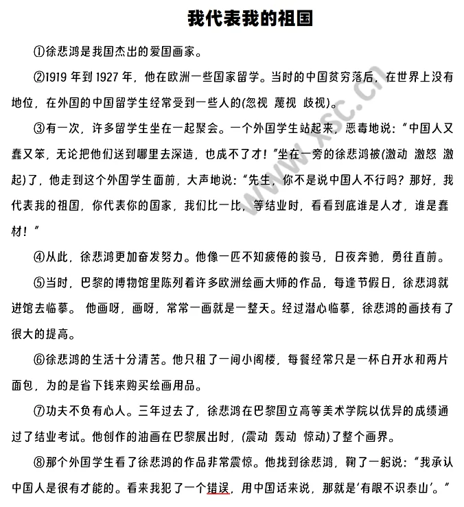 《我代表我的祖国》