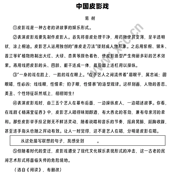 《中国皮影戏》