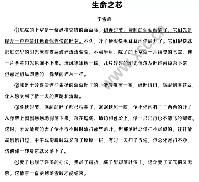李雪峰《生命之芯》原文1