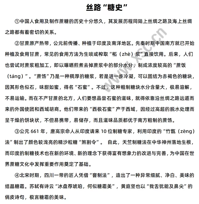 《丝路“糖史”》原文