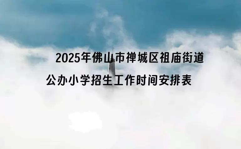 　　2025年佛山市禅城区祖庙街道公办小学招生工作时间安排表