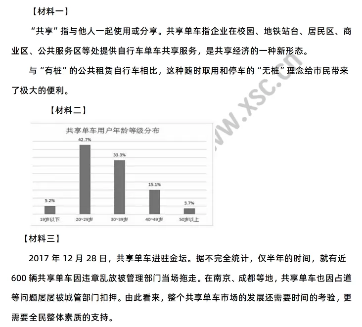 《共享单车》相关材料
