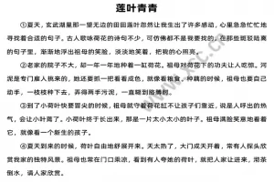 莲叶青青阅读理解题及答案(阅读答案二)