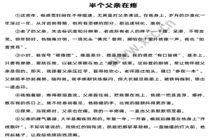 半个父亲在疼阅读理解题及答案(阅读答案二)