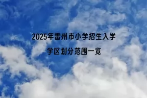 2025年雷州市小学招生入学学区划分范围一览
