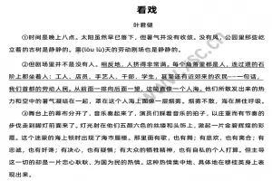 《看戏》阅读理解题及答案(阅读答案七)