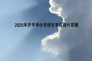 2025年开平市小学招生学区划片范围一览
