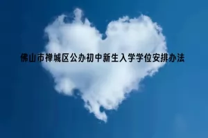 2025年佛山市禅城区公办初中新生入学学位安排办法