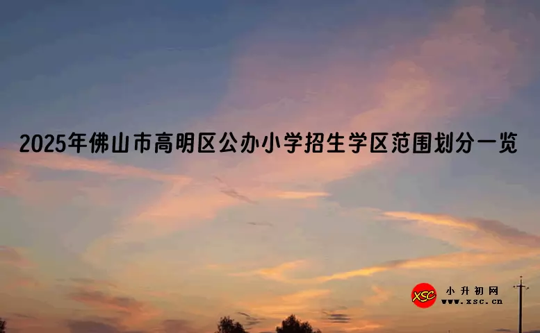2025年佛山市高明区公办小学招生学区范围划分一览