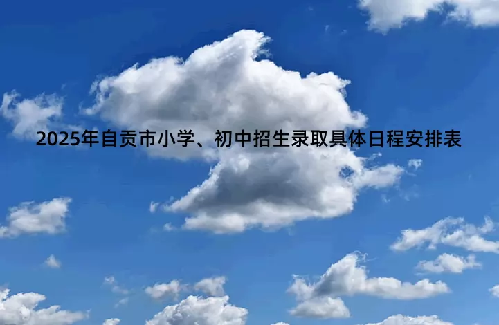 2025年自贡市小学、初中招生录取具体日程安排表