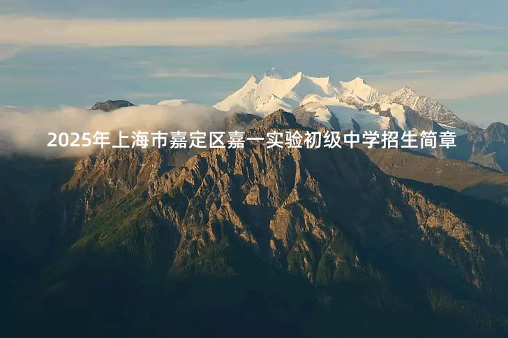 2025年上海市嘉定区嘉一实验初级中学招生简章