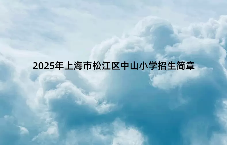 2025年上海市松江区中山小学招生简章