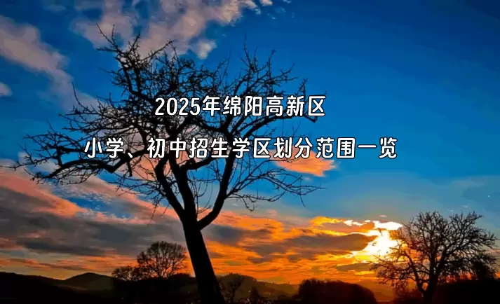 2025年绵阳高新区小学、初中招生学区划分范围一览